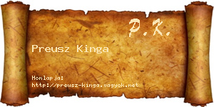 Preusz Kinga névjegykártya
